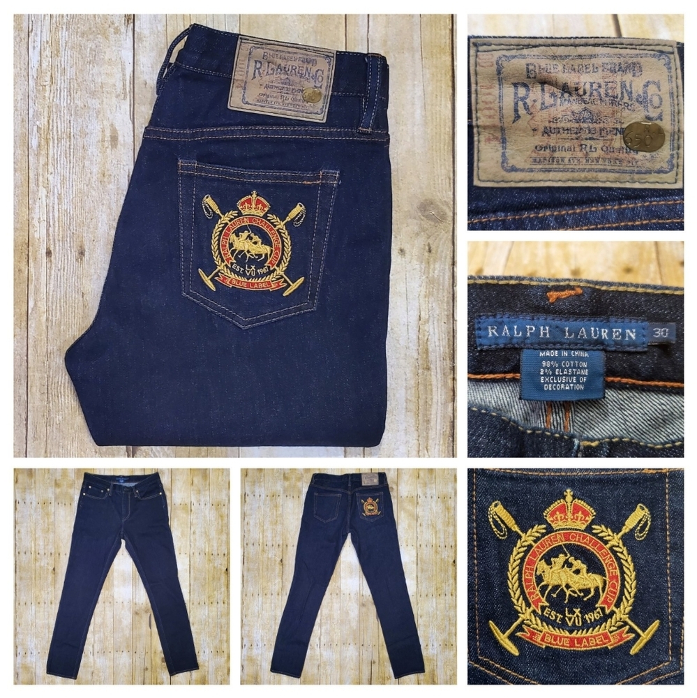 Ralph Lauren Blue Label Skinny Jeans Thompson 650 Womens Dark Mid Rise 30 X 32